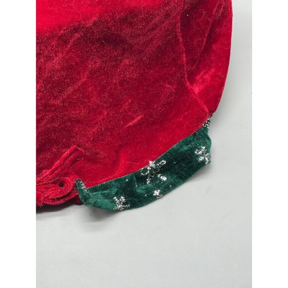 Handmade Christmas cover decor red green velveteen silver sparkle stars READ - Picture 3 of 7